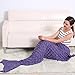 Newest Handmade Mermaid Tail Blanket, Warm and Soft with Scales Pattern for Adult Snuggled Upon The Sofa in Sweet Night (74'' x 35'')