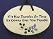 POTTERY WALL PLAQUE WITH SAYING TESTICLES 4X6 INCH OVAL