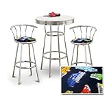 IMAGE OF Chrome Bar Table & 2 Chrome 29