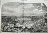 1858 QUEENS VISIT BIRMINGHAM BIRDS EYE VIEW BIRMINGHAM