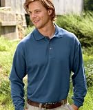 UltraClub Adult Long-Sleeve Classic Pique Polo Shirt. 8532