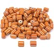 Orange & White Chevron Glass Beads Beading Approx 100