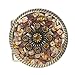 Round Topaz Rhinestone Flower Belt Buckle