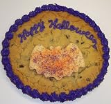 Scott's Cakes 2 lb. Chocolate Chip Cookie Cake with Bat Cookie Purple Trim