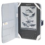 GTMax Duarble Leather Protector Cover Case - Dark Blue for Kindle 3 3G + Wi-Fi 3rd Generation