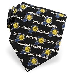 Men's Indiana Pacers Type Silk Tie by NBA in Black