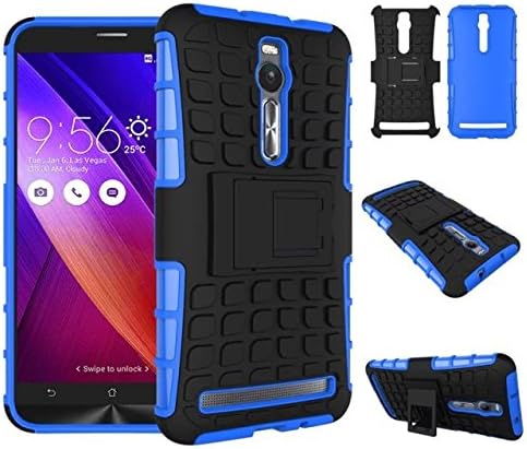Zenfone 2 Case,Evily Heavy Duty Rugged Dual Layer Case with kickstand for ASUS Zenfone 2 ZE550ML 5.5" - Blue