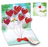 HEART BALLOONS - Up With Paper - Pop-Up Greeting Card #618