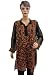 Womens Georgette Black Red Embroidered Sheer Tunic Kurta Kurti Top Dress Medium