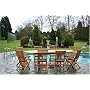 HUMBER TEAK GRADE A TEAK 17 PIECE OUTDOOR DINING SET WITH FOLDING CHAIRS