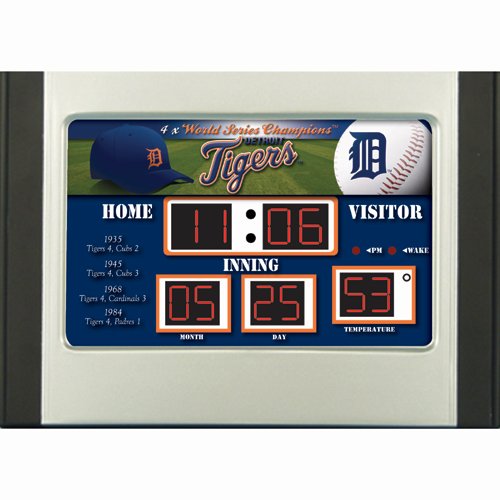 MLB Detroit Tigers Scoreboard Desk Clock