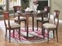 5-pc Wooden Dining Table Set w/ 4 Chairs, Walnut Finish