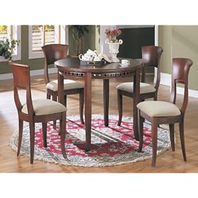 5-pc Wooden Dining Table Set w  4 Chairs, Walnut Finish by Asia Direct Home Products