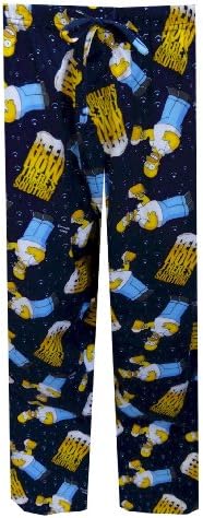 Homer Simpson Beer Drinking Lounge Pants for men (Medium)