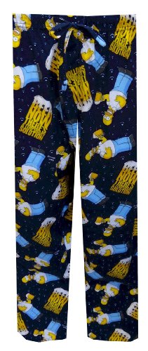 Homer Simpson Beer Drinking Lounge Pants for men (Medium)