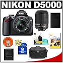 Nikon D5000 Digital SLR Camera w/ 18-55mm VR Lens + 55-200mm VR Zoom Lens + 8GB Memory Card + Spare EN-EL9 Battery + Case + Cameta Bonus Accessory Kit