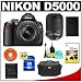 Nikon D5000 Digital SLR Camera w/ 18-55mm VR Lens + 55-200mm VR Zoom Lens + 8GB Memory Card + Spare EN-EL9 Battery + Case + Cameta Bonus Accessory Kit