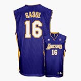 Pau Gasol Jersey: adidas Purple Replica #16 Los Angeles Lakers Jersey - Medium