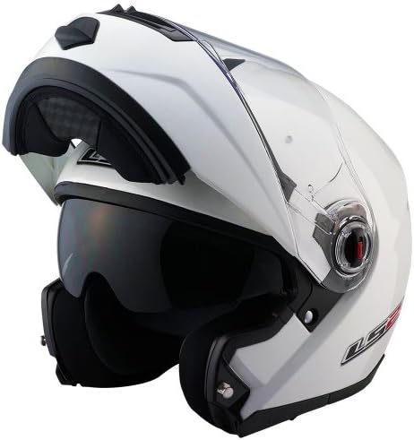 LS2 Helmets FF386 Modular Motorcycle Helmet (Solid Pearl White, Medium)