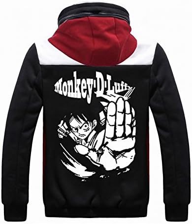 One Piece Anime Monkey D Luffy Costume Hoodie Coat, Asian Size, Three Colors