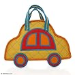 Cotton handbag, 'Yellow Cabbie'