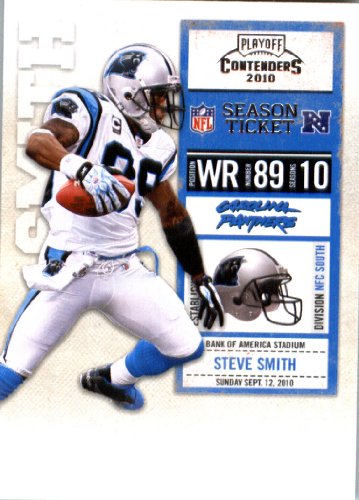 2010 Playoff Contenders Football Card # 15 Steve Smith - Carolina Panthers - NFL Trading Card in Screwdown Case