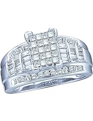 1.00CTW DIAMOND LADIES FASHION RING WITH SQUARE BLUE PRINCESS