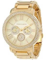 Vince Camuto Womens VC/5000CHGB Swarovski Crystal Accented Gold-Tone Multi-Function Bracelet Watch