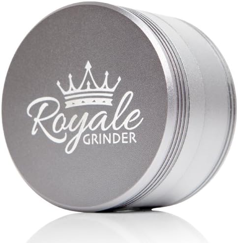 Premium 4 Piece Royale Herb Grinder All Metal - 2.5'' Jumbo Size Herb Storage - Lifetime Warranty - FINEST GRIND on the Grindersphere Thanks To It's Big Chunky Teeth. - Best Rotary Motion All Metal Aerospace Grade Aluminum with Fierce Neodymium Magnetic Power - Top Choice for Tobacco, Medicinal Herbs, Coffee and Spices - 100% money back guarantee. (Silver)