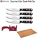 Wusthof 9729 Four Piece Gourmet 4.5in. Steak Knife Set, Sharpener And Cutting Board Bundle