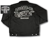 Lucky 13 Rat Rod Lined Black Chino Jacket with Full Back Embroidered Logo