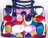 Coach Signature Scarf Print Framed Carryall Tote Bag Handbag Style 15662
