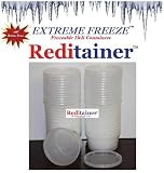 Extreme Freeze Reditainer Freezeable Deli Food Containers w/ Lids - Food Storage (12 Ounce - Package of 40)