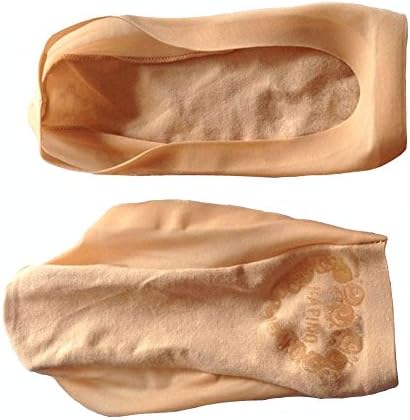 CAcB Women's Ultra Thin Toeless Low Cut Fake Socks w/Large Silicone Heel Grip