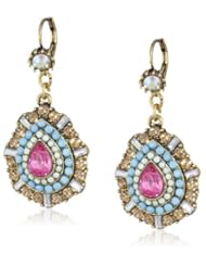 Betsey Johnson "St. Barts" Crystal Teardrop Earrings