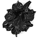 47mm coral carved morning glory flower pendant bead black