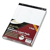 Ampad Gold Fibre Writing Pads, Legal/Wide Rule, Letter Size (8 1/2 in x 11 3/4 in), White, Four 50-Sheet Pads per Pack (20-031)