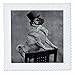 3dRose qs_6775_1 Pug in Top Hat Black and White-Quilt Square, 10 by 10-Inch