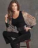 Billowy-sleeve knit tee