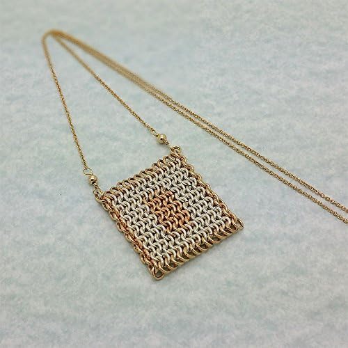 Argentium Goldfilled Chainmaille Mesh Pendant Necklace