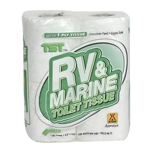 Camco 40275 RV TST 1 Ply Toilet Tissue -Pack of 4