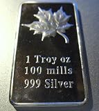 1 Troy Oz .999 Silver Clad Maple Leaf Bu Gem Art Bar