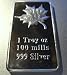 1 Troy Oz .999 Silver Clad Maple Leaf Bu Gem Art Bar