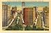 1940s Vintage Postcard Grand Circus Park showing Washington Blvd. and Statler Hotel - Detroit Michigan