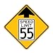 Tapco W3-5 High Intensity Prismatic Warning Sign, Legend "SPEED LIMIT 55 Ahead (Symbol)", 24" Width x 24" Height, Aluminum, Black on Yellow/White