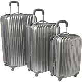 International Traveller Lexus 3-Piece 4 Wheel ABS Ribbed Luggage Set