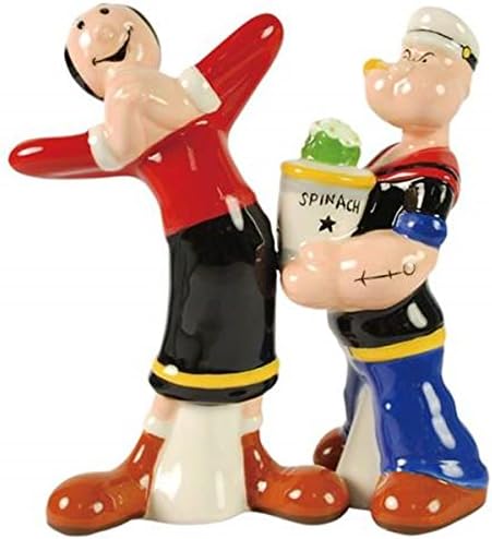 3.75 Inch Flowers For Olive Oyl Ceramic Salt and Pepper Shakers