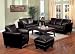 Leather Sofa Set - 4 Piece in Dark Brown Bycast Leather - Coaster