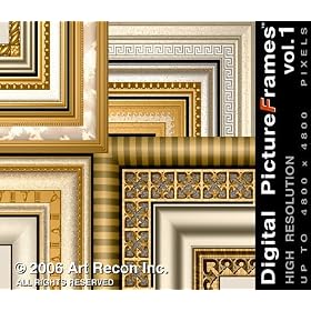 Digital PictureFrames(tm) Vol.1 High Resolution: Up To 4800x4800 pixels for Photoshop CS4 by Art Recon Digital PictureFramestm