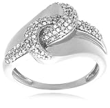 10k White Gold Diamond Twist Ring (1/3 cttw, I-J Color, I3 Clarity)